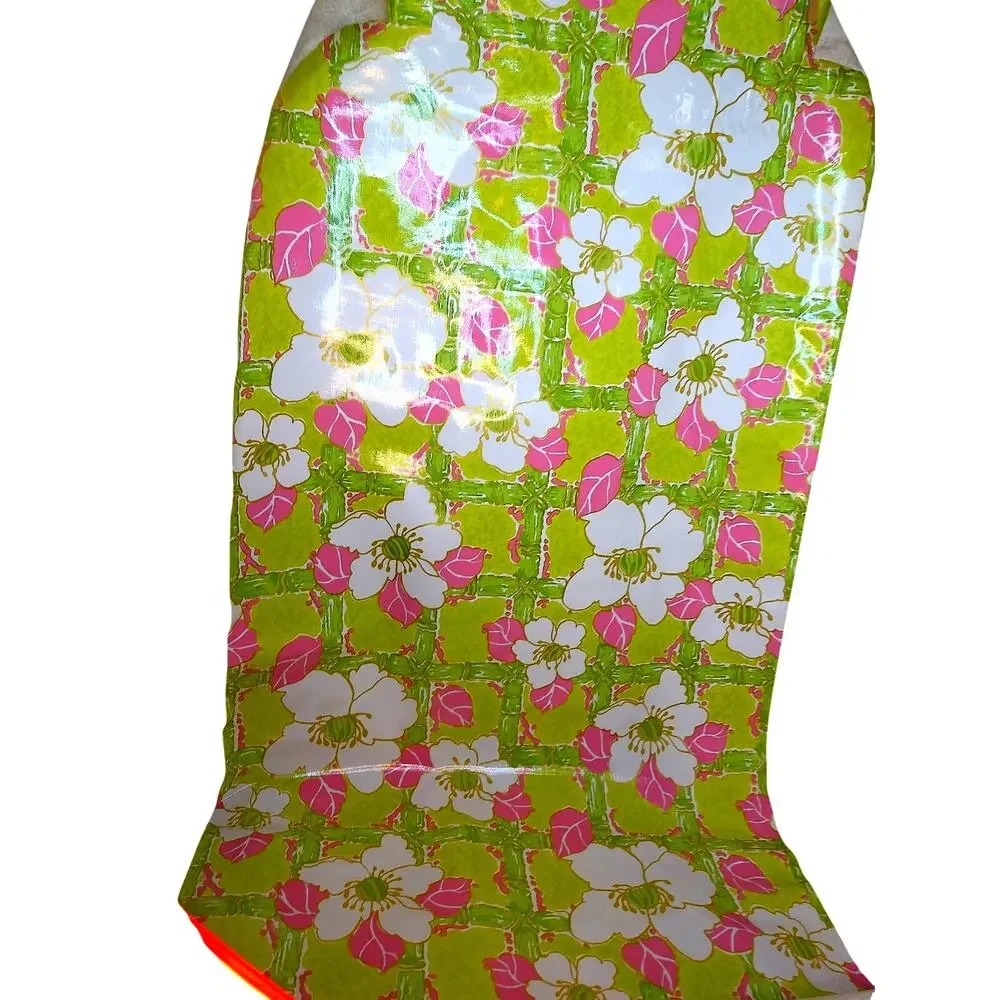 Vtg 70s Neon Floral Wallpaper MCM Mod Botanical Flower Power 3 Yards